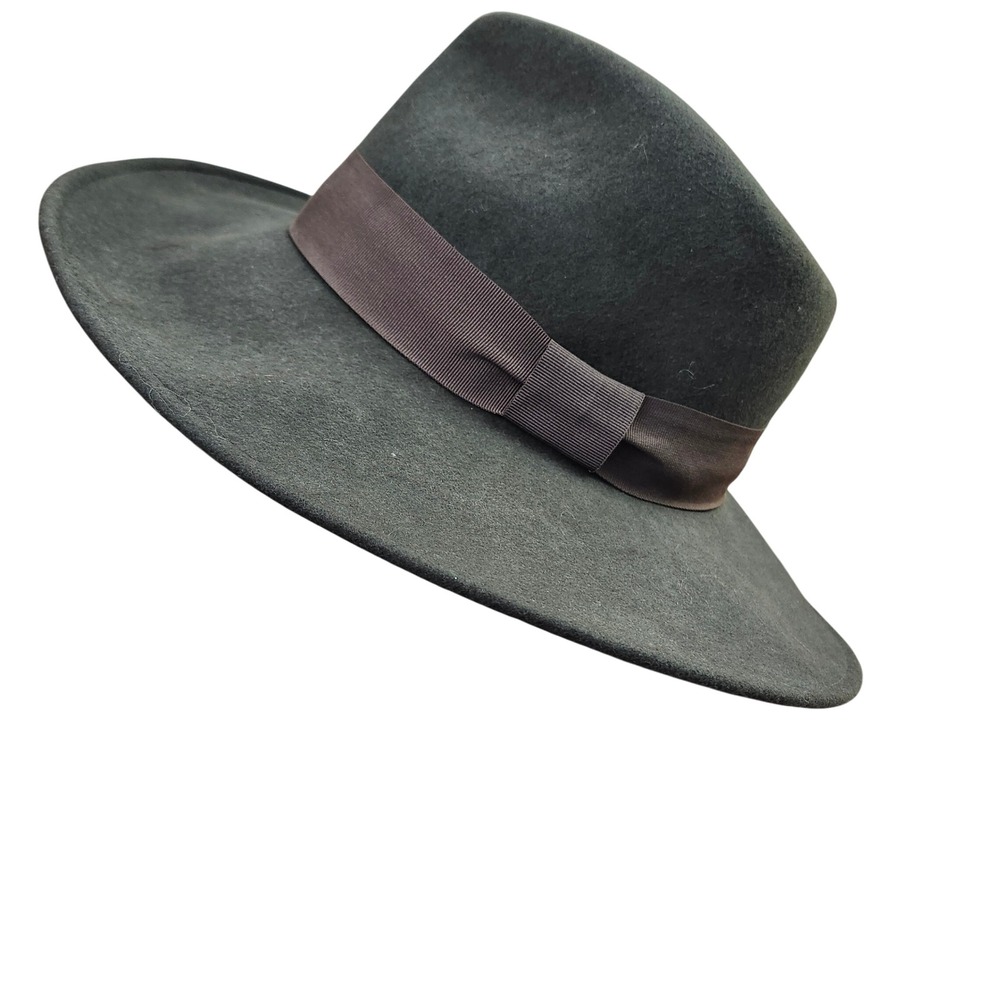 Biltmore for Madewell Charcoal Grey 100% Wool Fedora Hat Medium Large